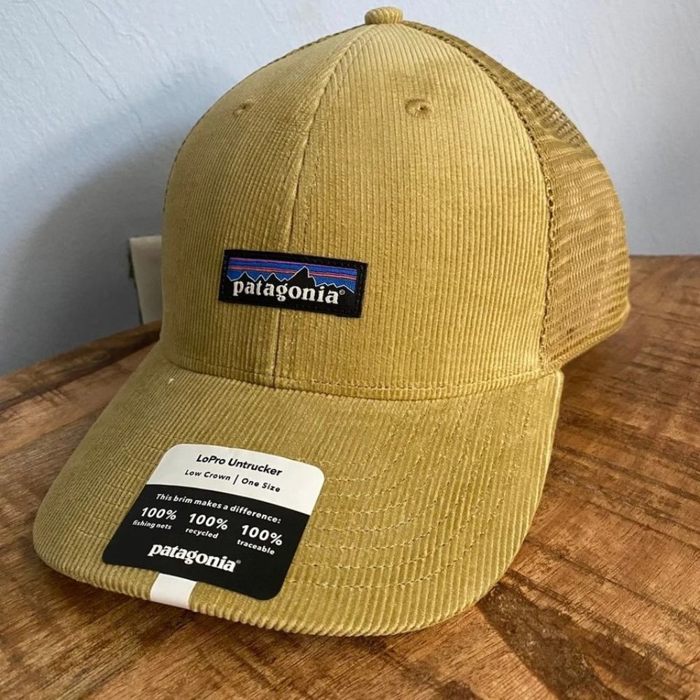 Patagonia P-6 Label LoPro  UnTrucker Hat Corduroy Moray  Khaki Unisex NEW